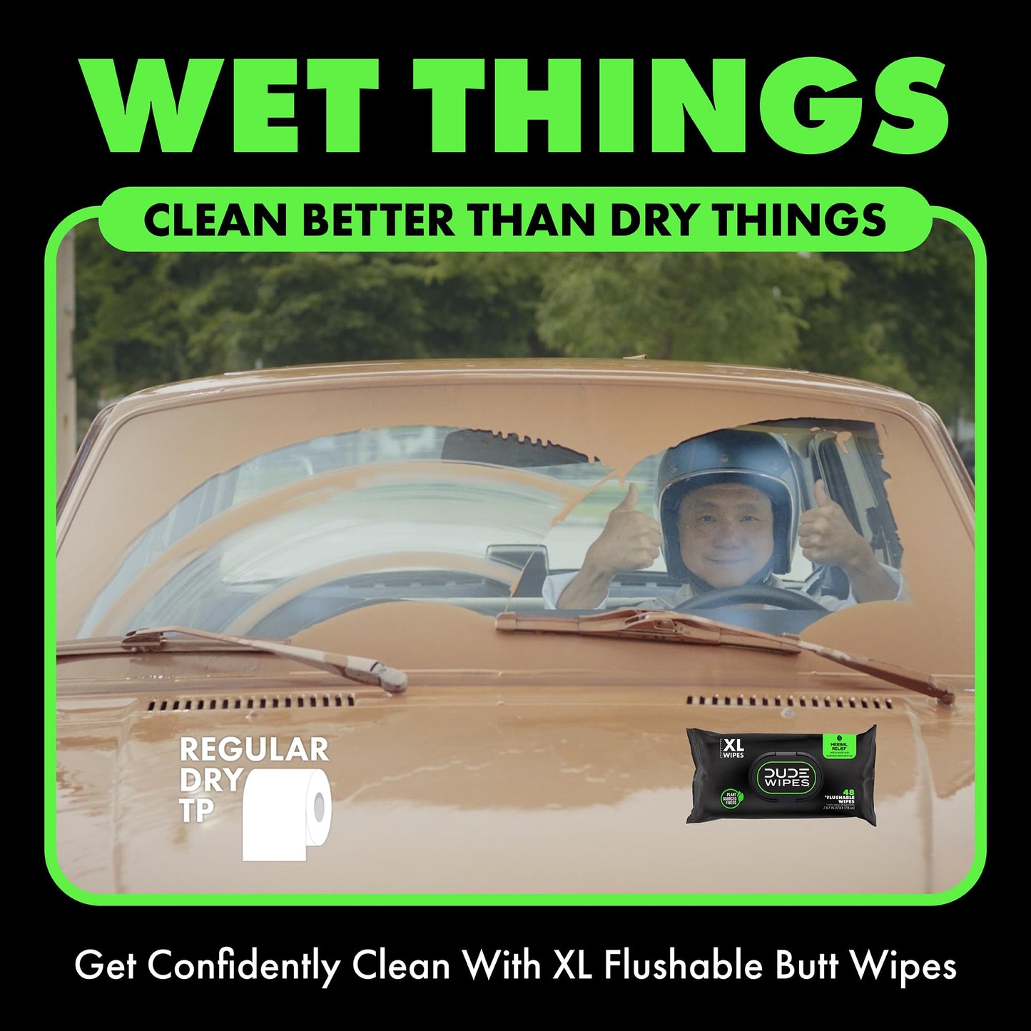 DUDE Wipes - Flushable Wipes - 3 Pack, 144 Wipes - Unscented Extra-Large Adult Wet Wipes - Vitamin-E & Aloe - Septic and Sewer Safe