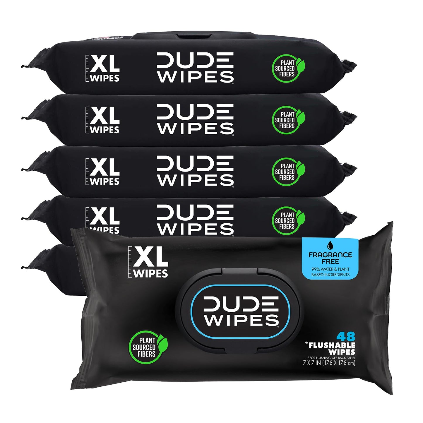 DUDE Wipes - Flushable Wipes - 3 Pack, 144 Wipes - Unscented Extra-Large Adult Wet Wipes - Vitamin-E & Aloe - Septic and Sewer Safe