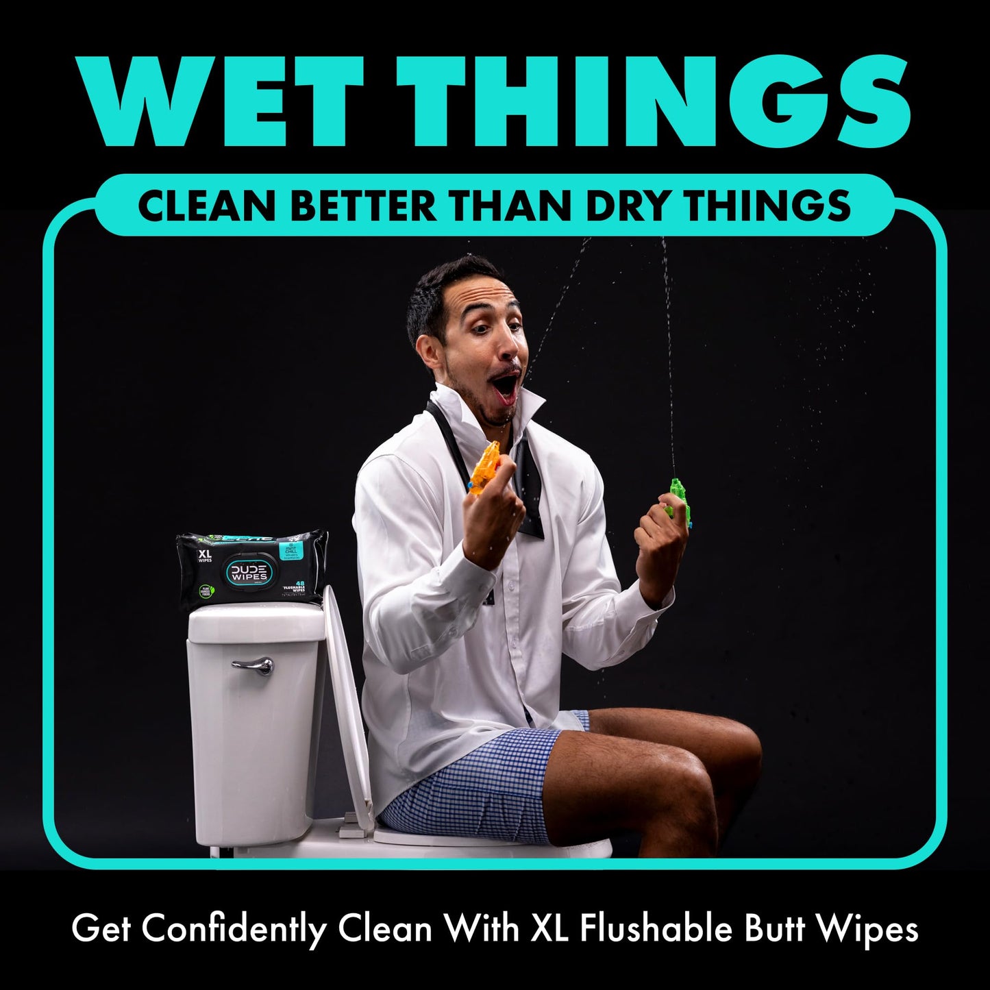 DUDE Wipes - Flushable Wipes - 3 Pack, 144 Wipes - Unscented Extra-Large Adult Wet Wipes - Vitamin-E & Aloe - Septic and Sewer Safe