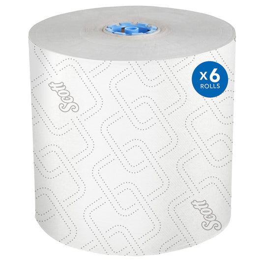 Scott® Pro™ High-Capacity Hard Roll Paper Towels, Bulk (25702), with Elevated Design and Absorbency Pockets, for Scott® Blue Core Dispensers, White (1,150'/Roll, 6 Rolls/Case, 6,900'/Case)