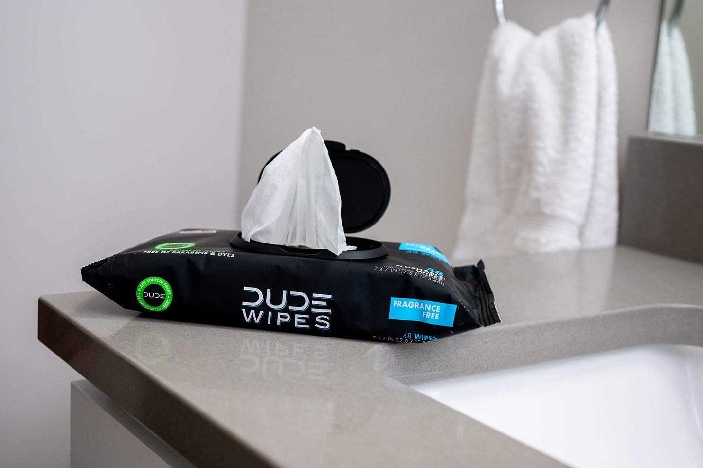 DUDE Wipes - Flushable Wipes - 3 Pack, 144 Wipes - Unscented Extra-Large Adult Wet Wipes - Vitamin-E & Aloe - Septic and Sewer Safe