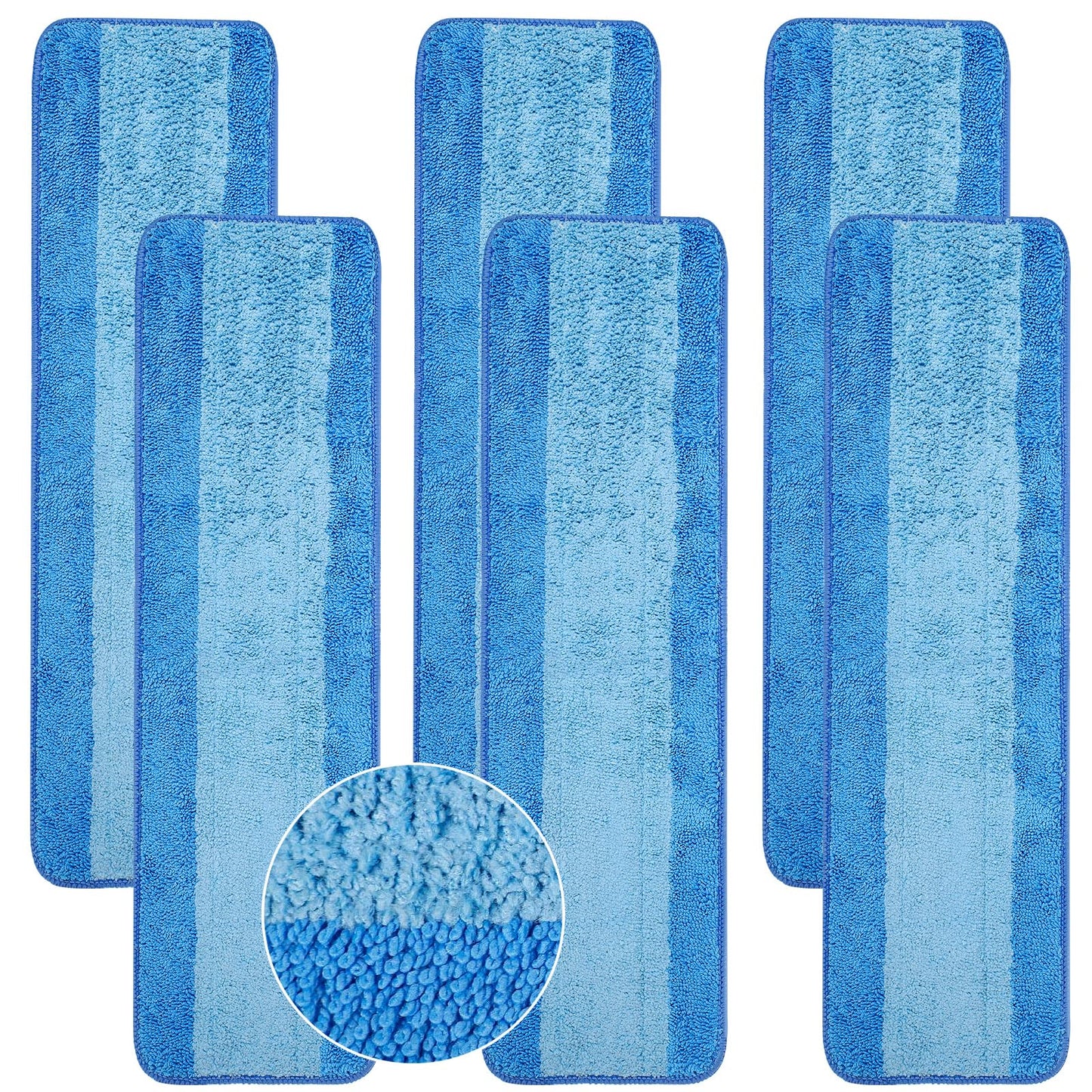 3 Pack Microfiber Cleaning Pads are Compatible with Bona Mop,18 Inch Replaceable Mop Pad Refill,Washable & Reusable Blue Microfiber Mop Pads for Hardwood and Hard-Surface Floors